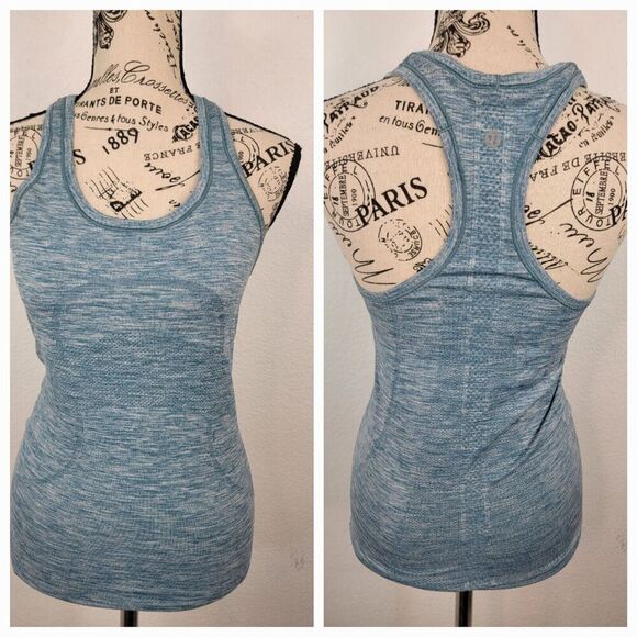 Lululemon Run Swiftly Tech Racerback Tank Top Womens Size 4 Heathered Green - Picture 1 of 7